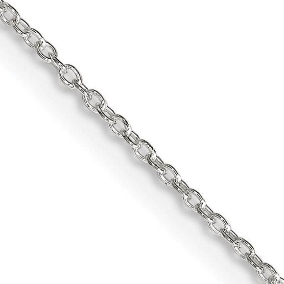 1.3mm, Sterling Silver Solid Cable Chain Necklace, 18 Inch - Picture 1 of 8